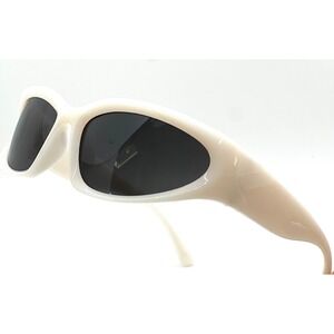 Square Sunglasses‎ White Frame Black Lens 100% UV Protection Street Wear Fishing